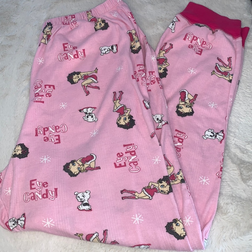 Large Betty Boop eye candy pink pajama pants